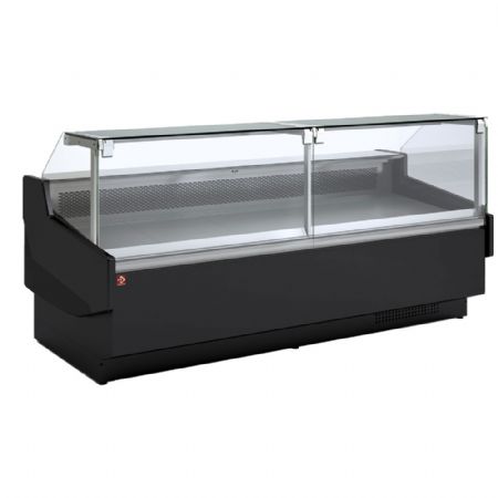 Vitrine de comptoir neutre, avec rserve neutre - NOIR 1155x1215x1230 mm