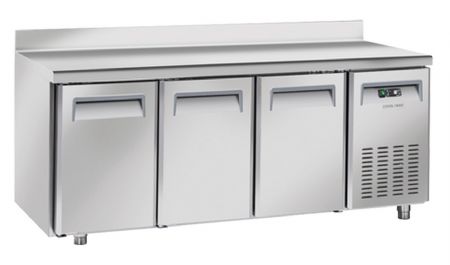 Table rfrigre positive +2 / +8 600X400 3 portes dosseret inox 561L - 2025x800x950 mm