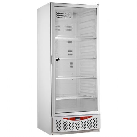 Frigo ventil vitr 525L - GN 2/1+600x400 - blanc