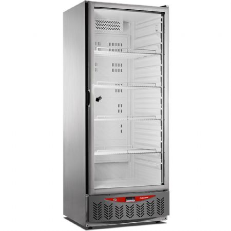 Armoire frigorifique ventil 525 litres vitre GN2/1 et 600x400 acier inox