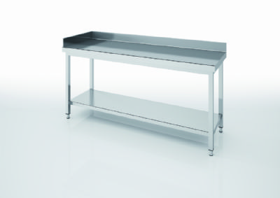 Dosseret latral gauche pour tables et plonges inox - 100x600x14 mm