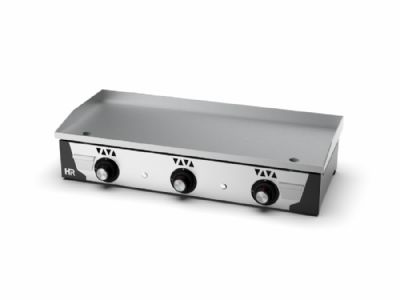 Plancha  gaz en inox avec plaque en acier rectifi - 15mm d'paisseur - 1000x470x230 mm