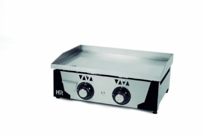 Plancha  gaz en inox avec plaque en acier rectifi - 15mm d'paisseur - 600x470x230 mm