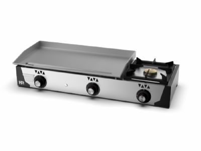 Plancha  gaz en inox avec 1 brleur - 6mm d'paisseur - 1130x470x230 mm