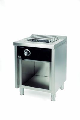 Fourneau professionnel  gaz sur placard ouvert avec 1 brleur central 16 kW - 600x600x875 mm