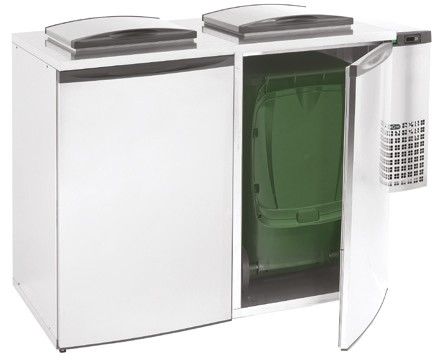 Refroidisseur de dchets avec unit frigorifique - 2x240 Litres