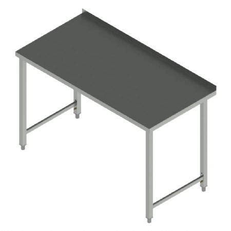 Table de travail pour cuisines professionnelles pro avec dosseret 100x70 cm