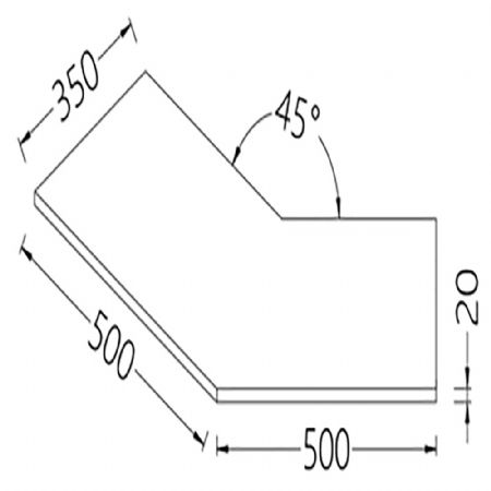 Option: Tablette service (surlev) inox aisi 304 scotch-brite 45