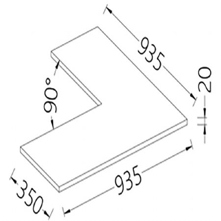 Option: Tablette service (surlev) inox aisi 304 scotch-brite 90