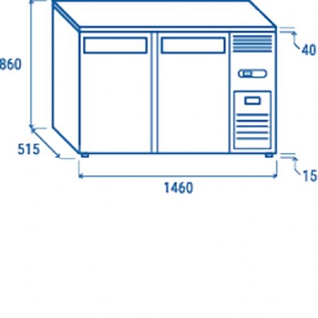 Arrire bar pour boissons noir 2 portes  charnires solides 315L - 1460x515x860 mm