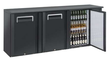 Arrire bar pour boissons noir 3 portes  charnires solides 500L - 2085x515x860 mm