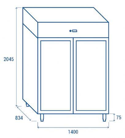 Armoire rfrigre ngative -15  -20C avec 2 portes vitres GN2/1 1255L - -15C/-20C