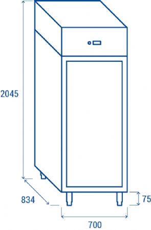 Armoire rfrigre ngative -20  C  -15  C  professionnelle une porte vitre 546 litres gaz r290