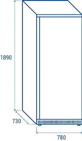 Armoire ngative -22 / -18 1 porte inox 600L - 780x720x1895 mm