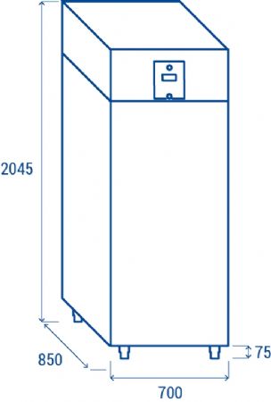 Armoire positive -2  +8C tropicalis 1 porte GN2/1 inox 550L - Classe A