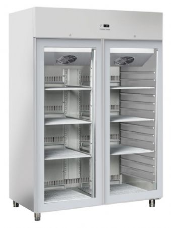 Armoire rfrigre positive +3  C  +10  C Gaz  professionnelle deux portes vitres 1255 litres gaz r290