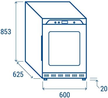 Rfrigrateur 1 porte vitre double verre de scurit tremp  capacit 200 Litres tagres rglables R600A