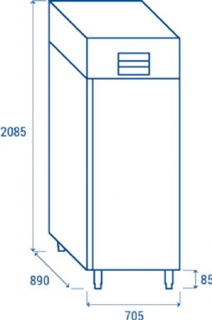 Rfrigrateur pour poissons 1 porte GN2/1 inox 600L - 740x880x2025 mm