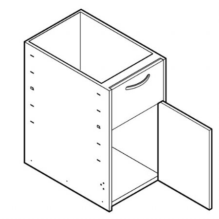 lment professionnel avec tiroir et porte battante - 400x900 mm