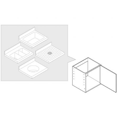 lment professionnel avec 2 portes battantes et cuves intgres - 800x590x860 mm