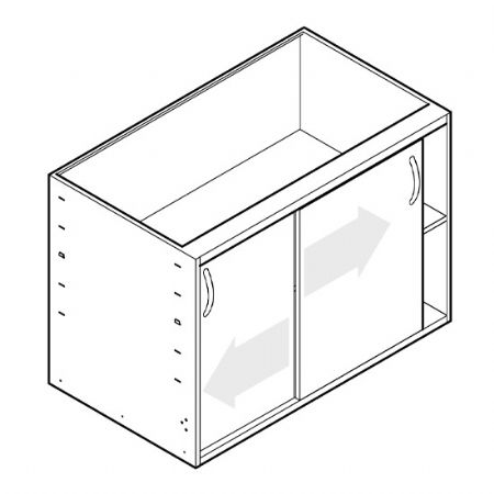 lment professionnel avec portes coulissantes et 1 tagre intermdiaire - 1000x590 mm