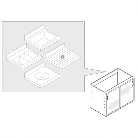 lment professionnel avec Portes coulissantes pour cuves capacit positive - 1000x860x590 mm