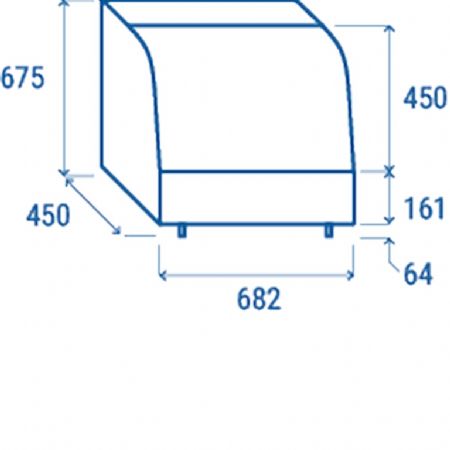 Vitrine de comptoir rfrigre cadre blanc vitre incurve 100L - 682x450x675 mm