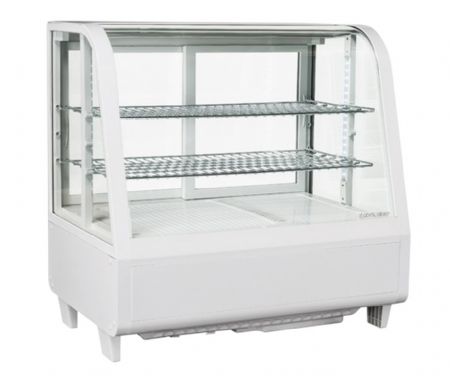 Vitrine de comptoir rfrigre cadre blanc vitre incurve 100L - 682x450x675 mm