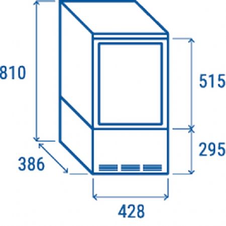 Vitrine rfrigre verticale positive +2C  +12C  cadre noir et vitre plate 58L - 428x386x810 mm