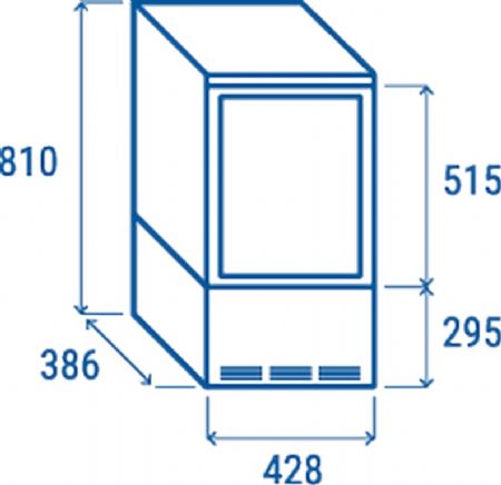 Vitrine rfrigre verticale positive +2C  +12C  cadre blanc et vitre plate 58L - 428x386x810 mm