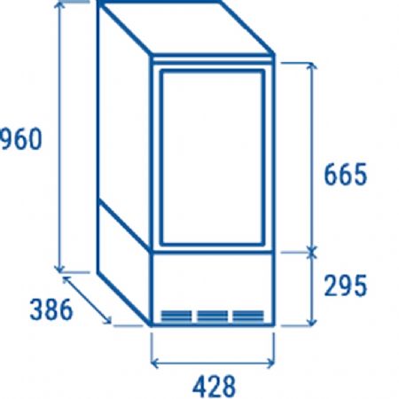 Vitrine rfrigre verticale positive +2C  +12C  cadre noire et vitre plate 78L - 425x385x995 mm