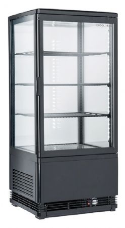 Vitrine rfrigre verticale positive +2C  +12C  cadre noire et vitre plate 78L - 425x385x995 mm