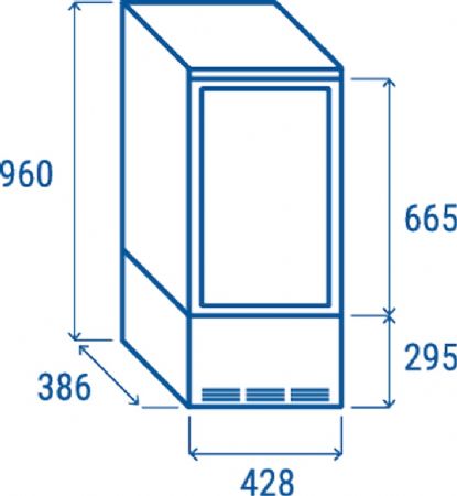 Vitrine rfrigre verticale positive +2C  +12C  cadre blanc et vitre plate 78L - 425x385x995 mm