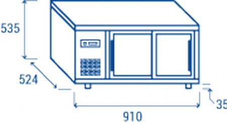 Vitrine de comptoir rfrigre horizontale 128L - 910x524x575 mm