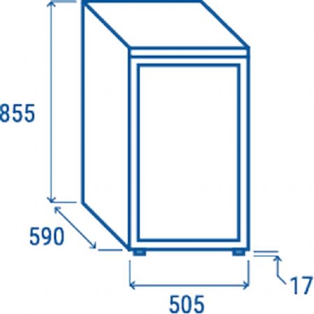 Rfrigrateur pour boissons 1 porte vitre incurve blanc 115L - 505x590x855 mm