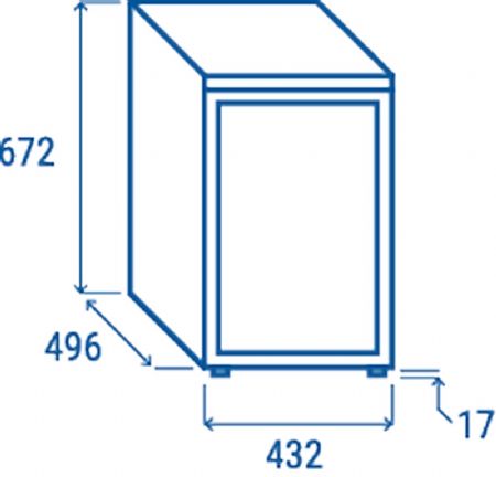 Mini-bar pour 1 porte vitre noir 60L - 432x496x672 mm