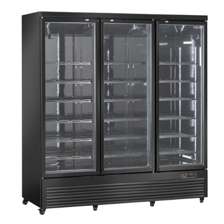 Vitrine pour boissons 3 portes vitres  1600 litres 1880x740x2040 mm noire R290