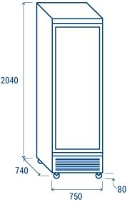 Vitrine pour boissons 1 porte vitre  600 litres 750x740x2040 mm R290