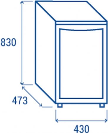 Cave  vins noire 1 porte vitre 90L - 430x473x830 mm