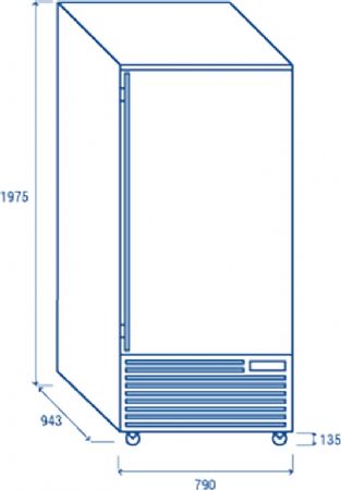 Cellule de refroidissement 15 grilles GN 1/1 - 790x870x1892 mm