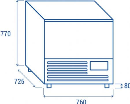 Cellule de refroidissement inox 5 niveaux 600x400 - 760x725x850 mm