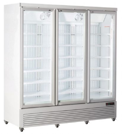 Conglateur vertical blanc 3 portes vitres chauffante 1200L - 1880x760x2030 mm