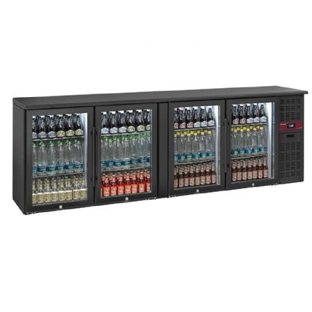 Refroidisseur de bouteilles 4 portes vitres 620 litres pieds rglables