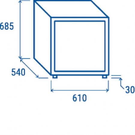 Conglateur vertical acier laqu gris 1 porte vitre 90L - 610x540x685 mm