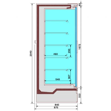 Meuble mural rfrigr libre-service portes battantes - entierement noir - 1310 x 875 x 2040 mm