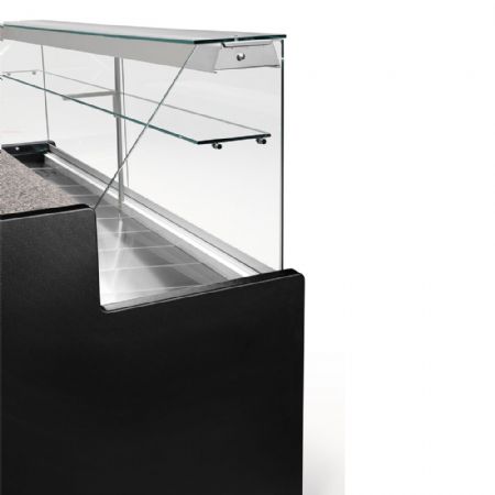 Comptoirs vitrine rfrigrs  vitre droite 90, avec rserve - NOIR 1000x800x1220 mm