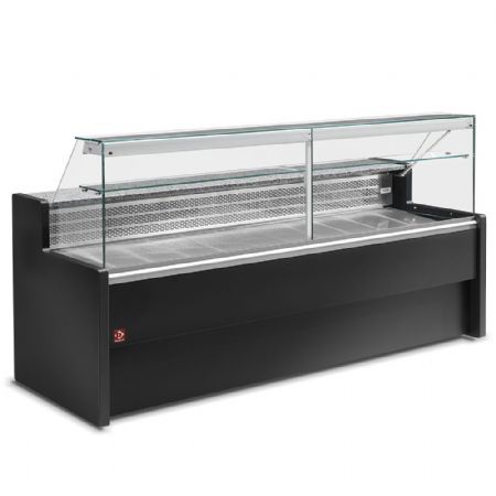 Comptoirs vitrine rfrigrs  vitre droite 90, avec rserve - NOIR 1000x800x1220 mm