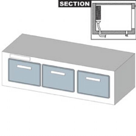 Rserve comptoir vitrine, rfrigration statique, 3 gros tiroirs, avec groupe 1600x650x475 mm