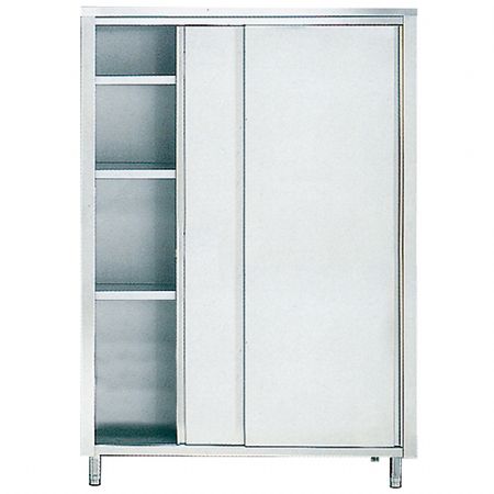 Armoire de rangement inox avec portes coulissantes et 3 tagres 1100x600 mm