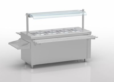 Ilt central self inox avec bain marie  eau 4 GN 1/1-200 - 1600x700x850 mm